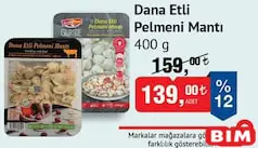 DANA ETLİ PELMENİ MANTI 400 G fiyat ve kampanya bilgisi